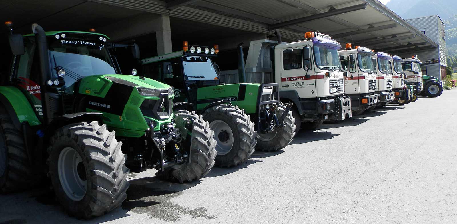 Fuhrpark von Fenkart Transporte und Erdbewegung GmbH